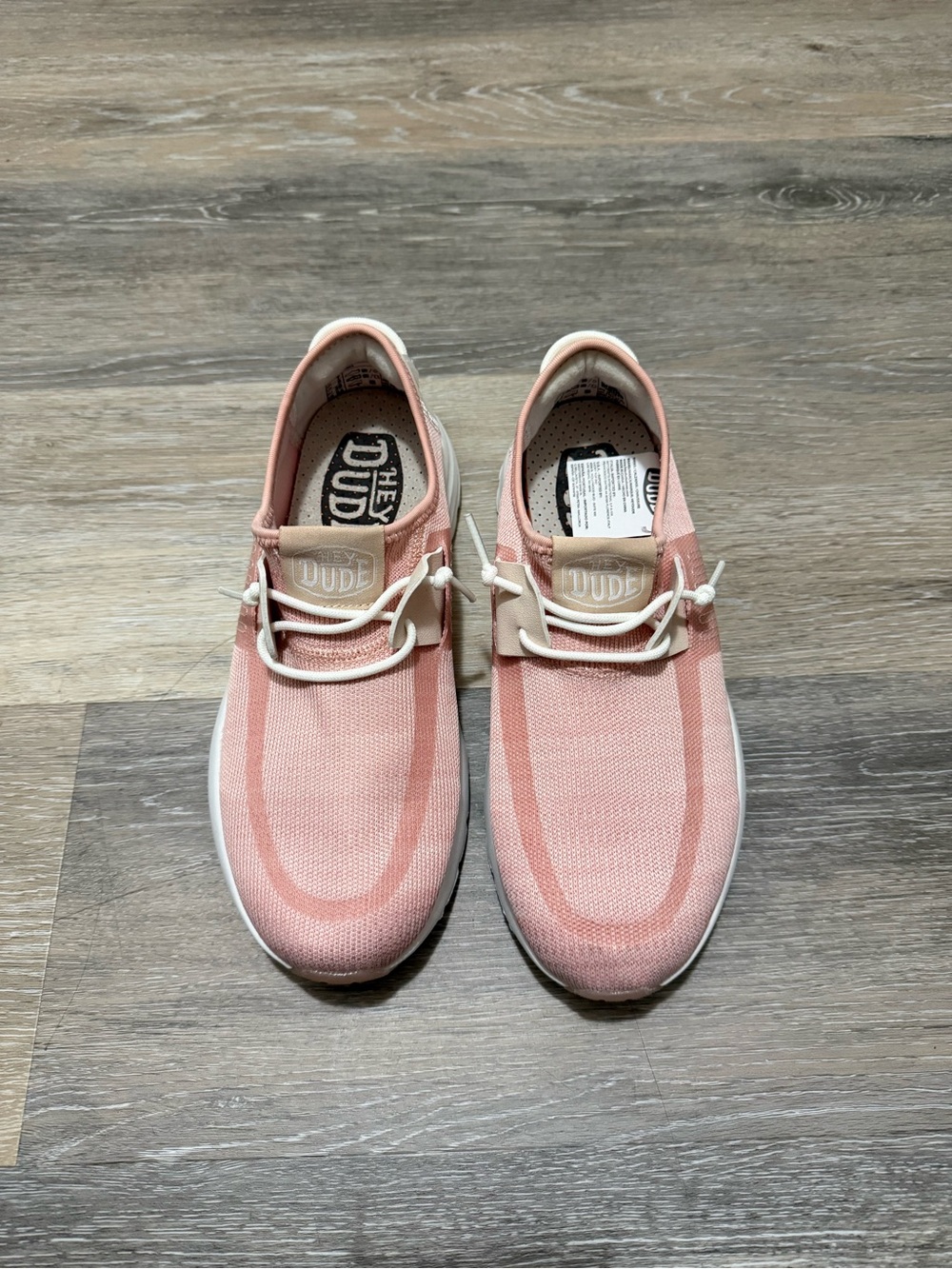 Hey Dude Women's Pink and Cream Slip-On Lightweight Sneakers